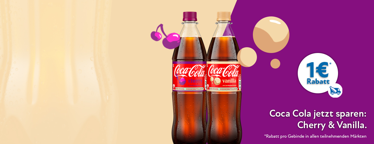 Coca Cola Vanille und Cherry Rabattaktion 1 Euro - KW 42 bis 44 in 2026